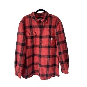 Carhartt Red Black Buffalo Plaid Mens XL Rugged Outdoorsy Cabin Heritage Rustic